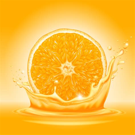 Orange juice splash vector background free download