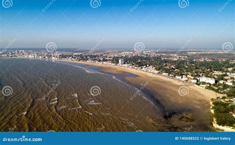 Aerial View of Royan Beach at Sunset Stock Photo - Image of blue, aerial: 140688522