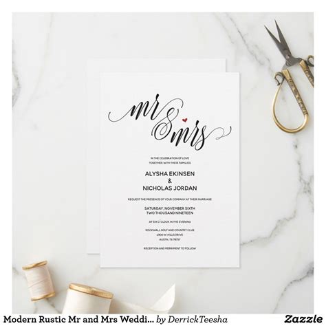 Mr & Mrs Wedding Invitations - jenniemarieweddings