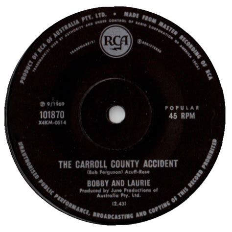 Bobby And Laurie - The Carroll County Accident | Discogs