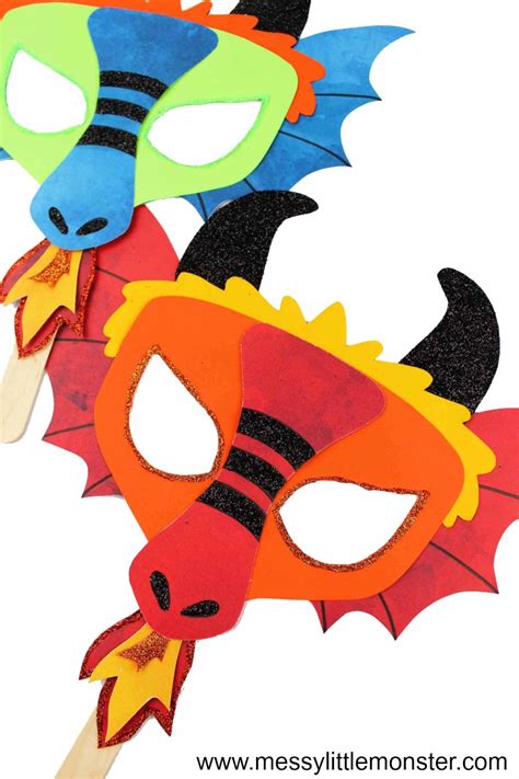 Chinese Dragon Mask - A fun printable dragon craft - Messy Little Monster