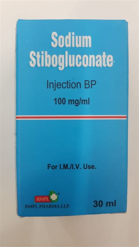 Sodium Stibogluconate Injection, RMPL PHARMA LLP, 30 Ml, Rs 350 /unit | ID: 23093906530