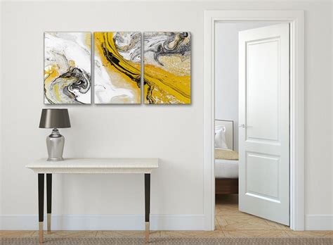 Yellow And Gray Bedroom Wall Decor : Set of 3 wall art prints featuring inspirational quote live ...