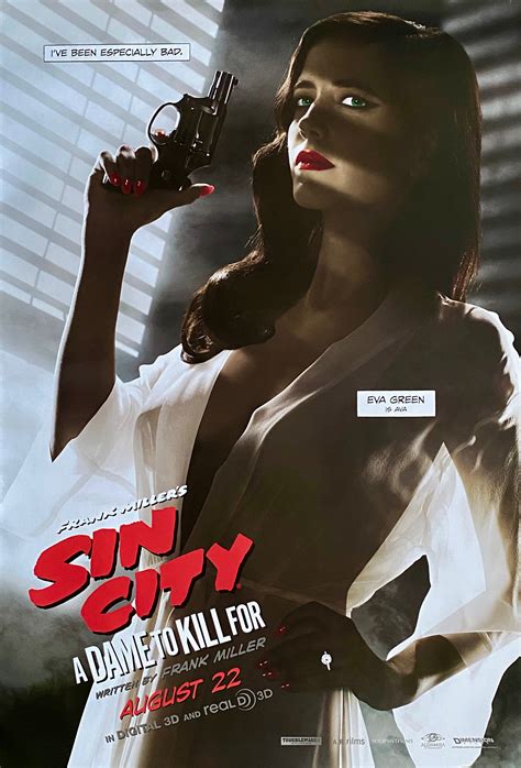 Original Sin City: A Dame To Kill Movie Poster - Eva Green - Frank Miller