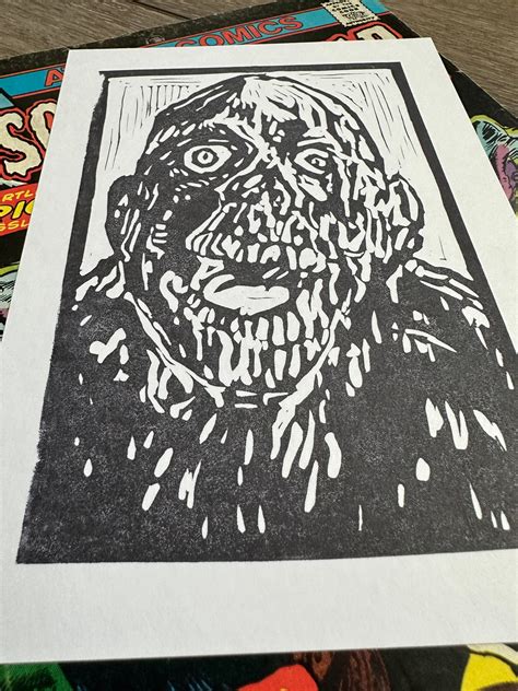 Return of the Living Dead TARMAN Zombie Linoleum Block - Etsy