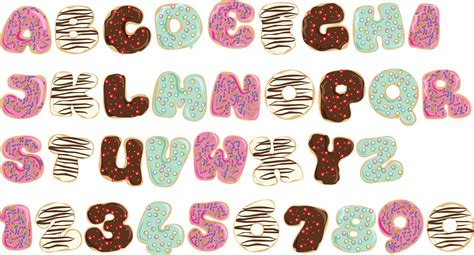 DONUT ALPHABET SVG Files Donut Alphabet Clipart Donut Font | Etsy