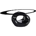 Amazon.com: Mecor Black Oval Glass Coffee Table with Round Hollow Base-Modern End Side Coffee ...