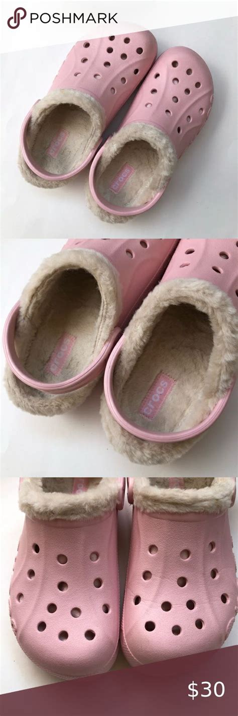 Crocs - Pink Fuzzy Slip On Shoes Unisex in 2020 | Slip on shoes, Pink ...