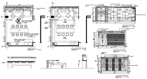 Office Pantry Plan With Elevation Drawing DWG File - Cadbull