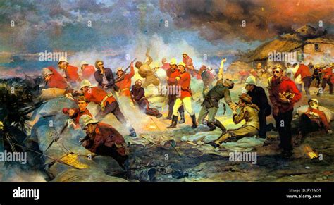 The Defence of Rorke's Drift, painting, 1880 by Lady Elizabeth Butler (Elizabeth Thompson Stock ...