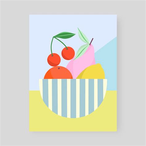 Pastel Fruit Bowl, an art print by Melissa Donne - INPRNT