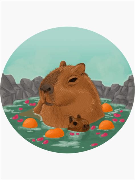 "Capybara Spa " Sticker for Sale by FreshDressedTee | Redbubble