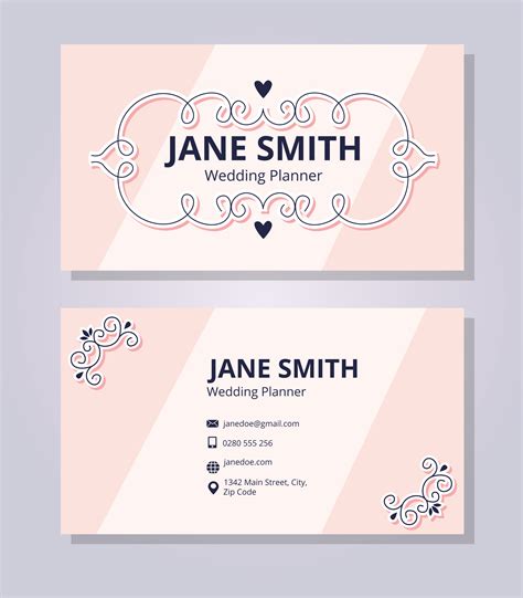 Wedding Planner Business Card Template 192188 Vector Art at Vecteezy