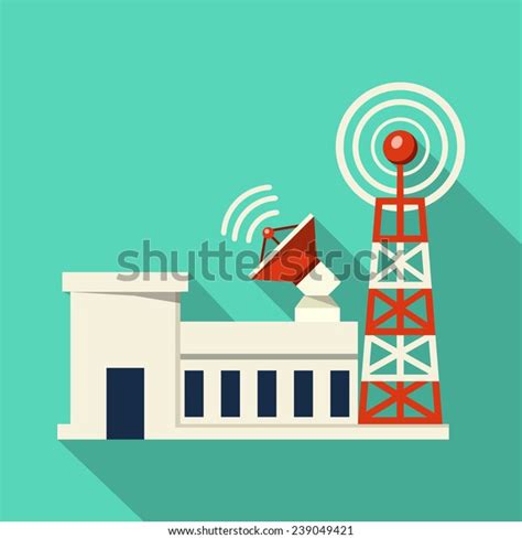 Vector Broadcast Tower Stock Vector (Royalty Free) 239049421