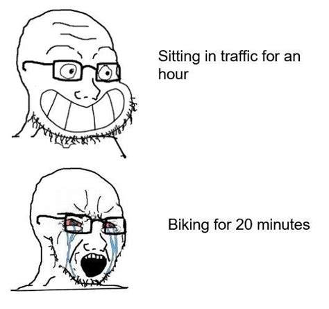 sojak (biking vs driving) | Soy Boy Face / Soyjak | Know Your Meme