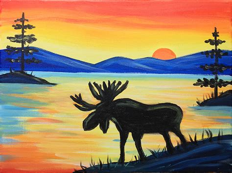 "Wilderness Moose" Painting Party with The Paint Sesh