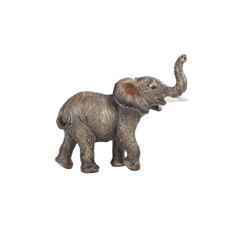 Dakota Fields Hayle Wildlife Baby Elephant Cub with Trunk up Figurine | Wayfair