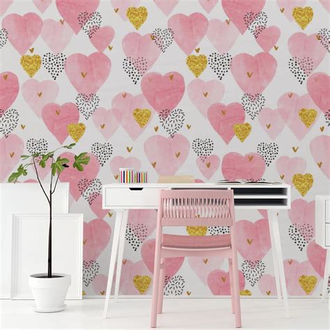 Pink and Black Hearts Wallpaper - custom wallpapers by Wallvy ...