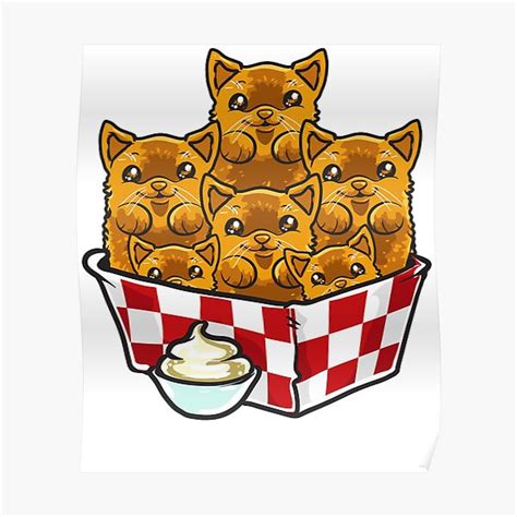 Chicken Nugget Cat Wall Art | Redbubble