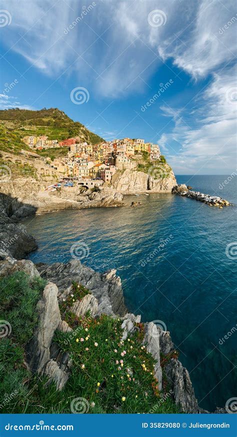 Manarola village, Italy stock photo. Image of ocean, blue - 35829080