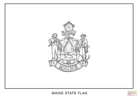 Maine State Flag Coloring Page Coloring Pages