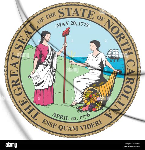 3D Seal of North Carolina state, USA. 3D Illustration Stock Photo - Alamy