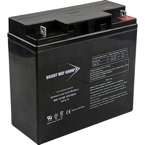 12 Volt 18 Ah Sealed Lead Acid Rechargeable Battery with Nut & Bolt Terminals | Battery Mart