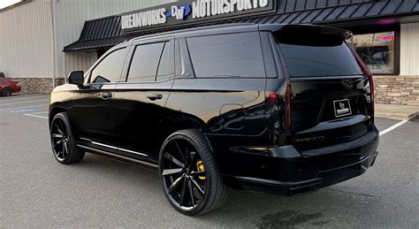 Murdered Out All Black Cadillac Escalade on Giovanna Wheels!