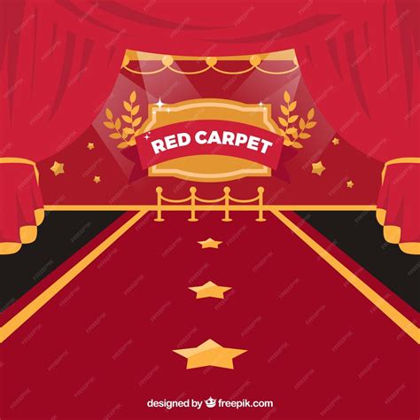 Free Vector | Red carpet background in flat style