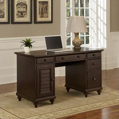 Bowery Hill 5 Drawer Wood Computer Desk in Espresso - BH-528016