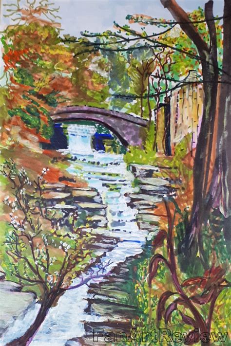 Jesmond Dene waterfall by Brendaartwork18