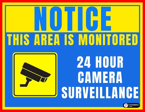 30+ Security Camera Sign | Printable Free PDF | Printable signs, Printable signs free, Security ...