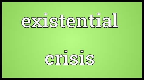 Existential crisis Meaning - YouTube
