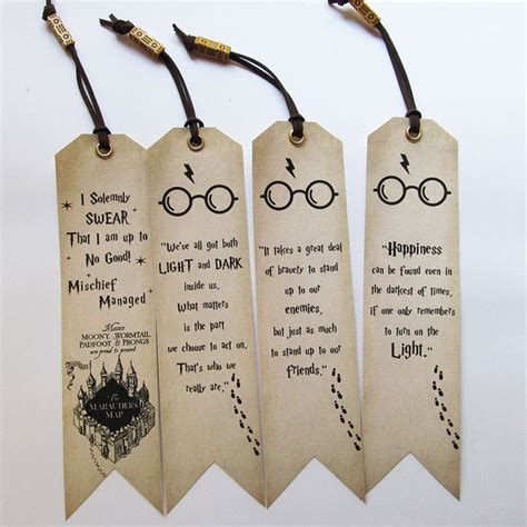 Handmade Bookmarks Set of 4 Harry Potter quotes Bookmarks With | Etsy | Bookmarks handmade ...