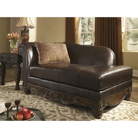 Ashley North Shore Leather Right Chaise Lounge in Dark Brown - 2260316