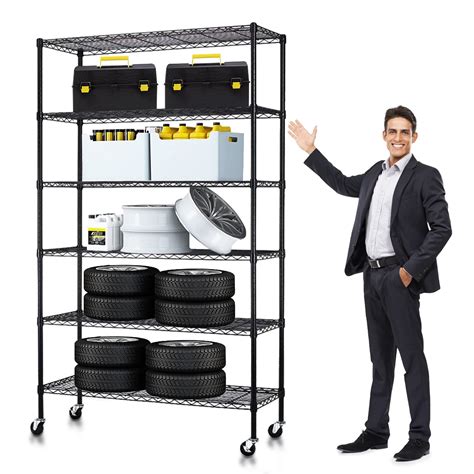 Buy 6 Tier Shelf Adjustable Heavy Duty 2100Lbs Capacity Metal Storage ...