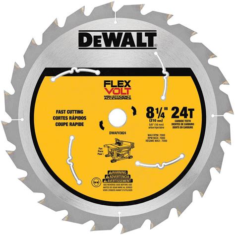 DEWALT FLEXVOLT 8-1/4-inch 24-Teeth Carbide-Tipped Table Saw Blade | The Home Depot Canada