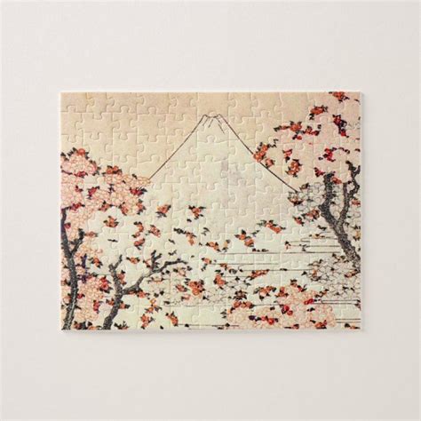 Hokusai Mount Fuji Cherry Blossoms Puzzle | Zazzle | Cherry blossom painting, Japanese blossom ...