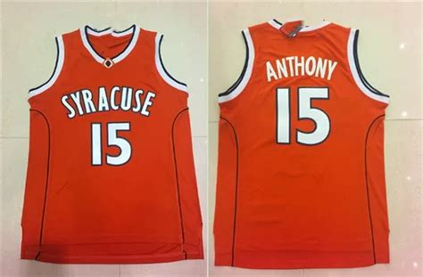 #15 Carmelo Anthony Syracuse Orange College Throwback Basketball Jersey ...