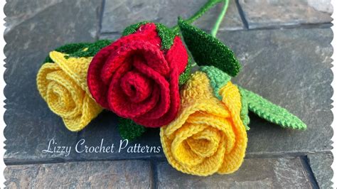 How to crochet a long stem Rose🌹step by step beginner friendly - YouTube