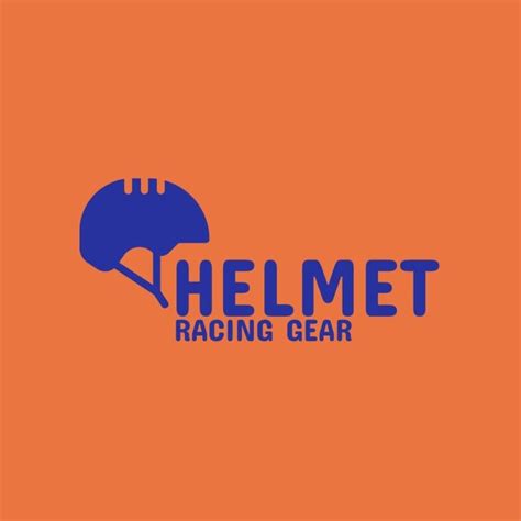 Design online this Minimalist Helmet Racing Gear Logo template