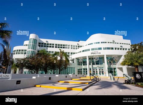 MBPD Miami Beach Police Department SOBE Modern building Stock Photo - Alamy