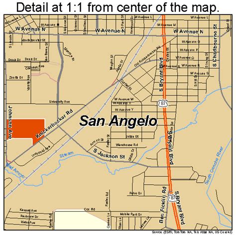 San Angelo Texas Street Map 4864472