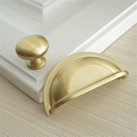 3 Brushed Gold Drawer Pulls Handles Dresser Knobs - Etsy