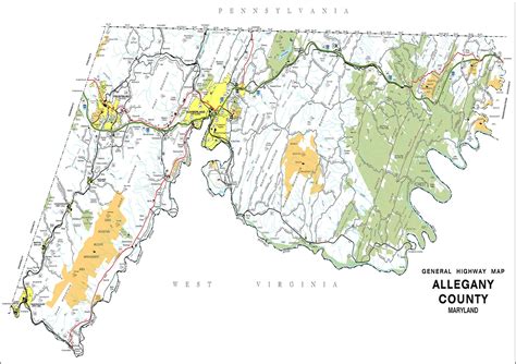 Allegany County Highway Map 2013 Maryland Area USA Birds Eye | Etsy