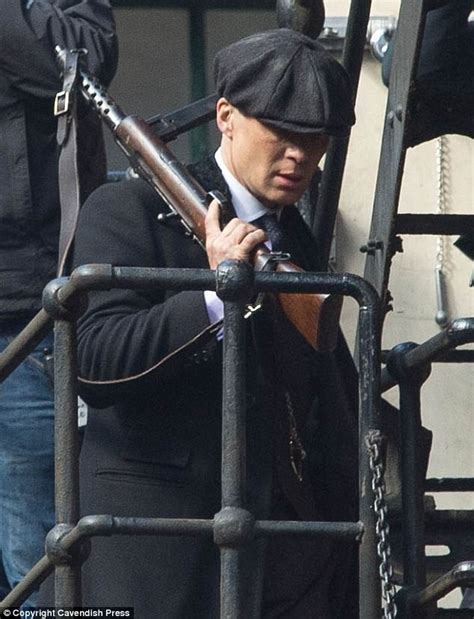 Cillian Murphy brandishes a gun on Peaky Blinders set | Daily Mail Online