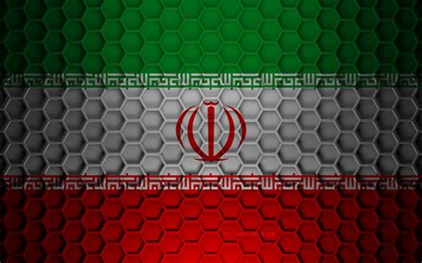 Download wallpapers Iran flag, 3d hexagons texture, Iran, 3d texture ...