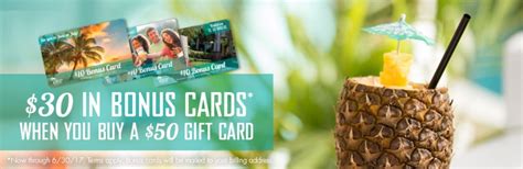 Bahama Breeze Gift Cards Promotion: $30 Bonus With $50 Purchase