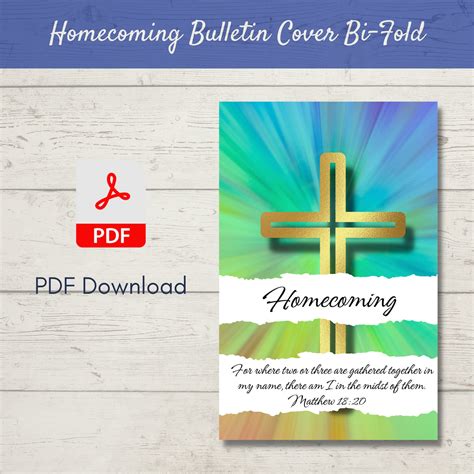 Church Homecoming Bulletin Cover Bi-fold Design PDF Where 2 or 3 Are ...