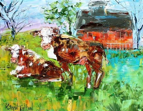 Cows painting original oil abstract impressionism fine art | Etsy ...